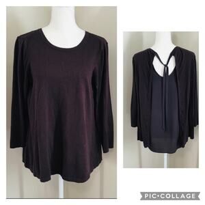 LOFT Mixed Media Tie Back Top